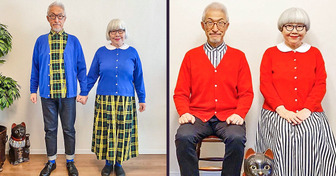 Questa coppia di coniugi giapponesi è sposata da 43 anni e veste sempre con abiti abbinati