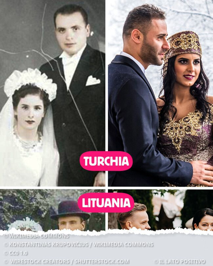 14 foto di neosposi da tutto il mondo a confronto, 100 anni fa e ora