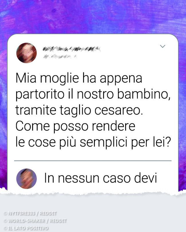 Per ogni neopapà che chiede aiuto su internet, c’è sempre un padre più esperto pronto a salvare la situazione