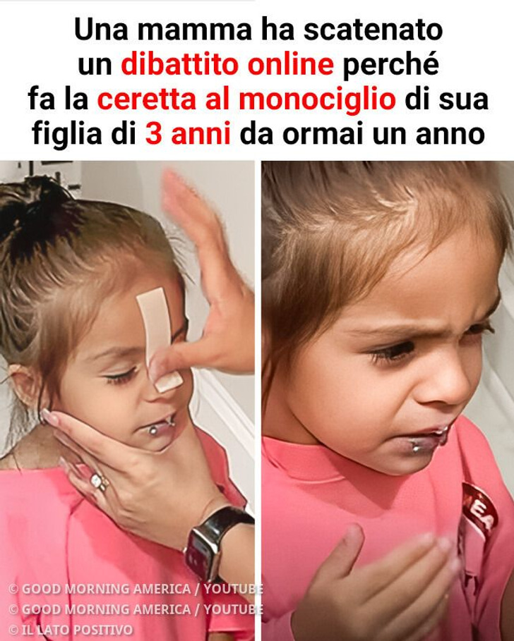 Una mamma ha scatenato un dibattito online perché fa la ceretta al monociglio di sua figlia di 3 anni da ormai un anno
