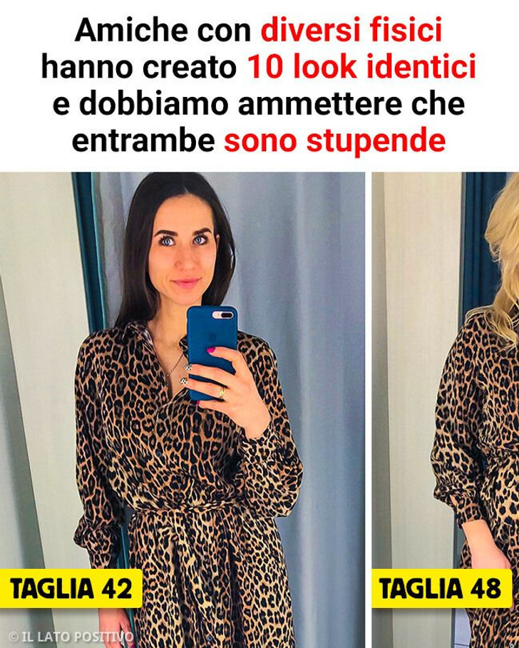 Amiche con diversi fisici hanno creato 10 look identici e dobbiamo ammettere che entrambe sono stupende