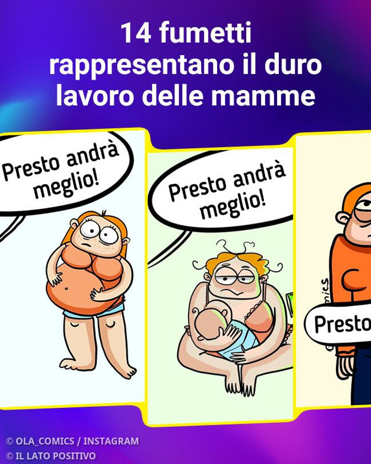 14 fumetti rappresentano il duro lavoro delle mamme
