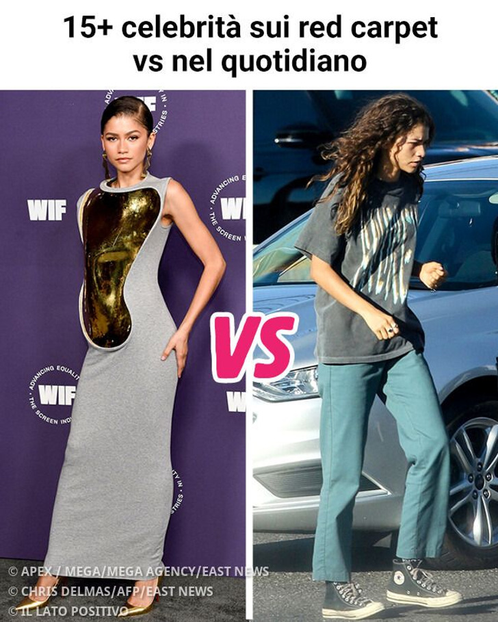 15+ celebrità sui red carpet vs nel quotidiano